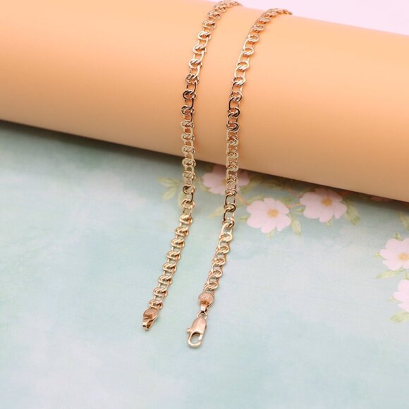 "Classic Link Rose Gold Chain Necklace Elegant Shine, XPNL0129 - Picture 10 of 12